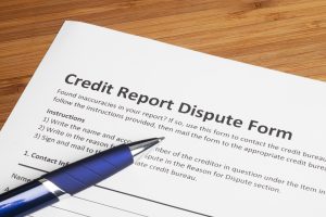 Credit Report Dispute Score Form